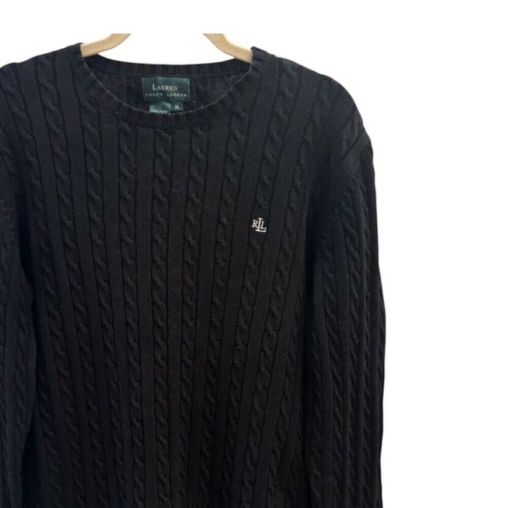 LRL Lauren Ralph Lauren Cable Kit Sweater, Size XL, 100% Cotton, Quiet Luxury